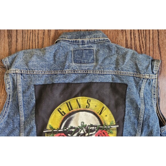 Rare Edwin made in Japan denim Jacket Vest Guns N Roses GNR World Tour 2002 Sz M - Picture 5 of 16